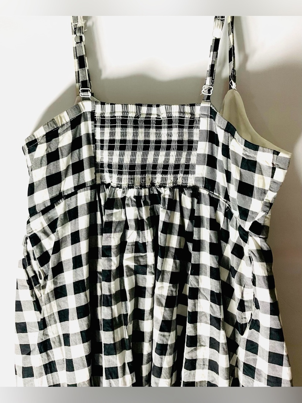 Torrid Black & White Gingham Midi Dress w/ Pockets Size 00 - Picture 3 of 6